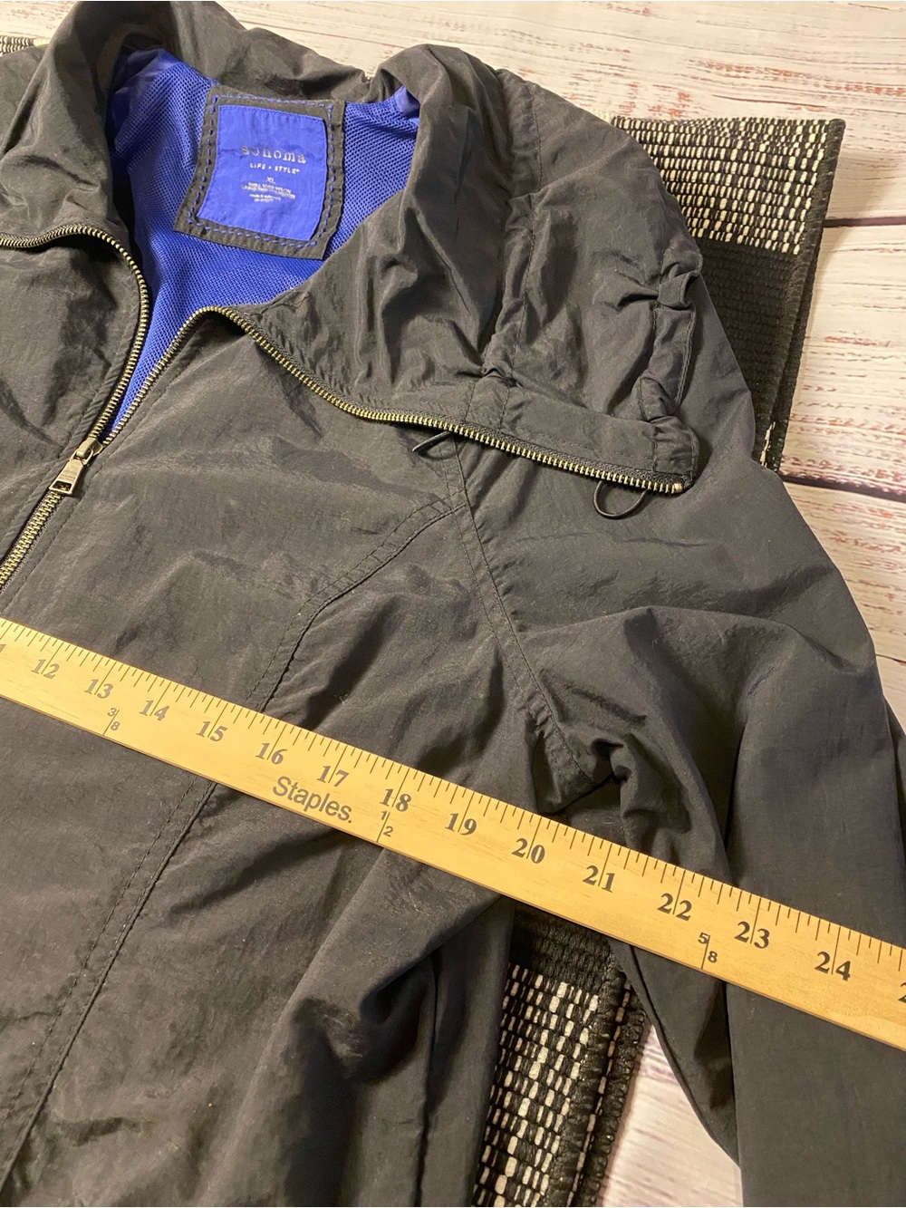 Sonoma Black Utility Hooded Zip Jacket Sz-XL - Picture 7 of 8